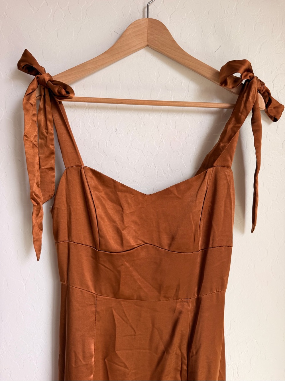 Lulus Maxi Rust Colored Satin Dress - Picture 3 of 6